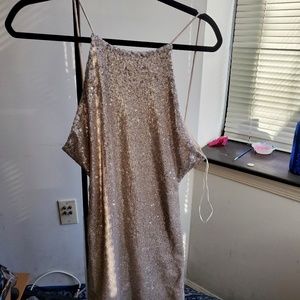 NWT Zara Sequin Halter Neck Dress